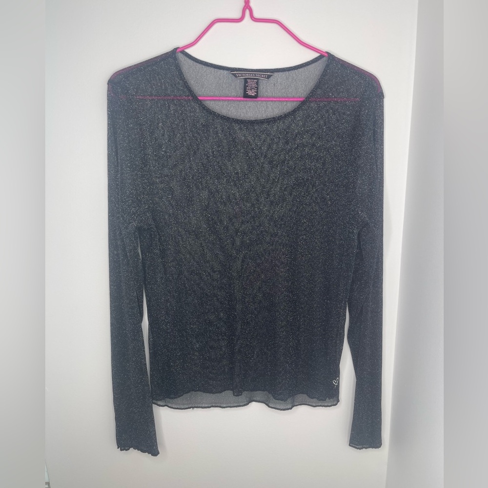Victoria's Secret Black Sheer Blouse Size XS
